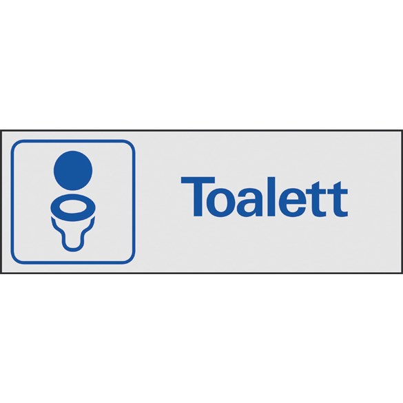 Systemtext Skylt Toalett aluminium