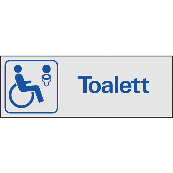 Systemtext Skylt Toalett handikapp aluminium