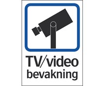 Systemtext Dekal TV/Video bevakning självhäftande A5
