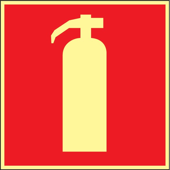 Systemtext Skylt Brandsläckare färgefterlysande