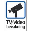 Systemtext Skylt TV/Video bevakning hårdplast A5