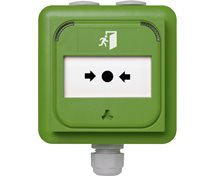 Carrier Larmknapp LED adresserbar isolator infälld/utanpå IP67 grön