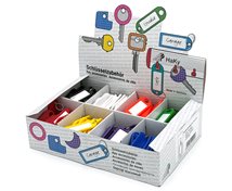 Övriga Box med nyckelbrickor i åtta olika färger.